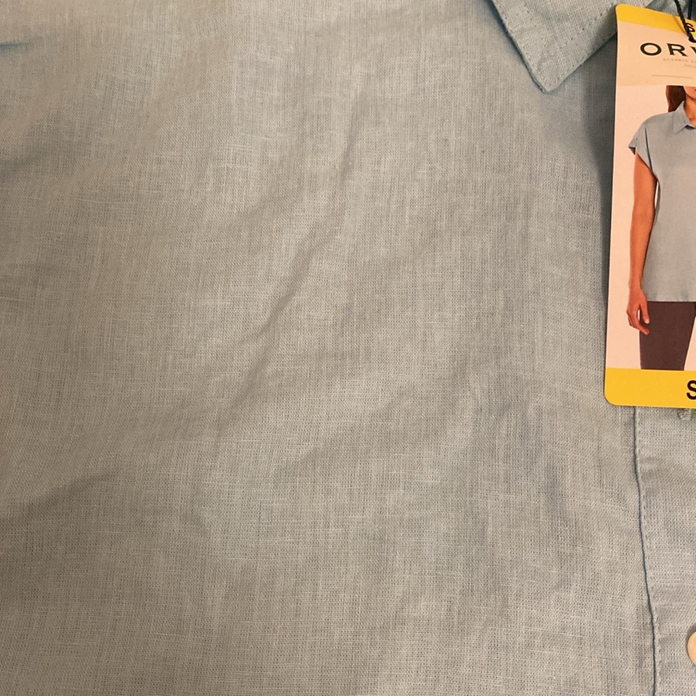 Orvis ladies linen blend short sleeve shirt - Picture 4 of 5
